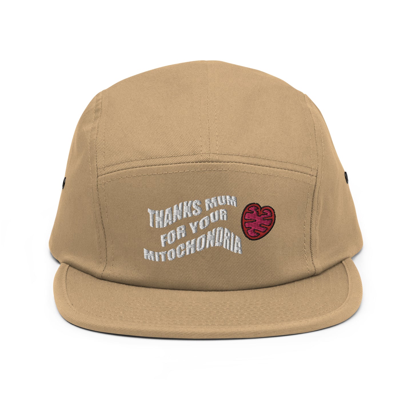 Thanks mum for your mitochondria Embroidered Five Panel Hat