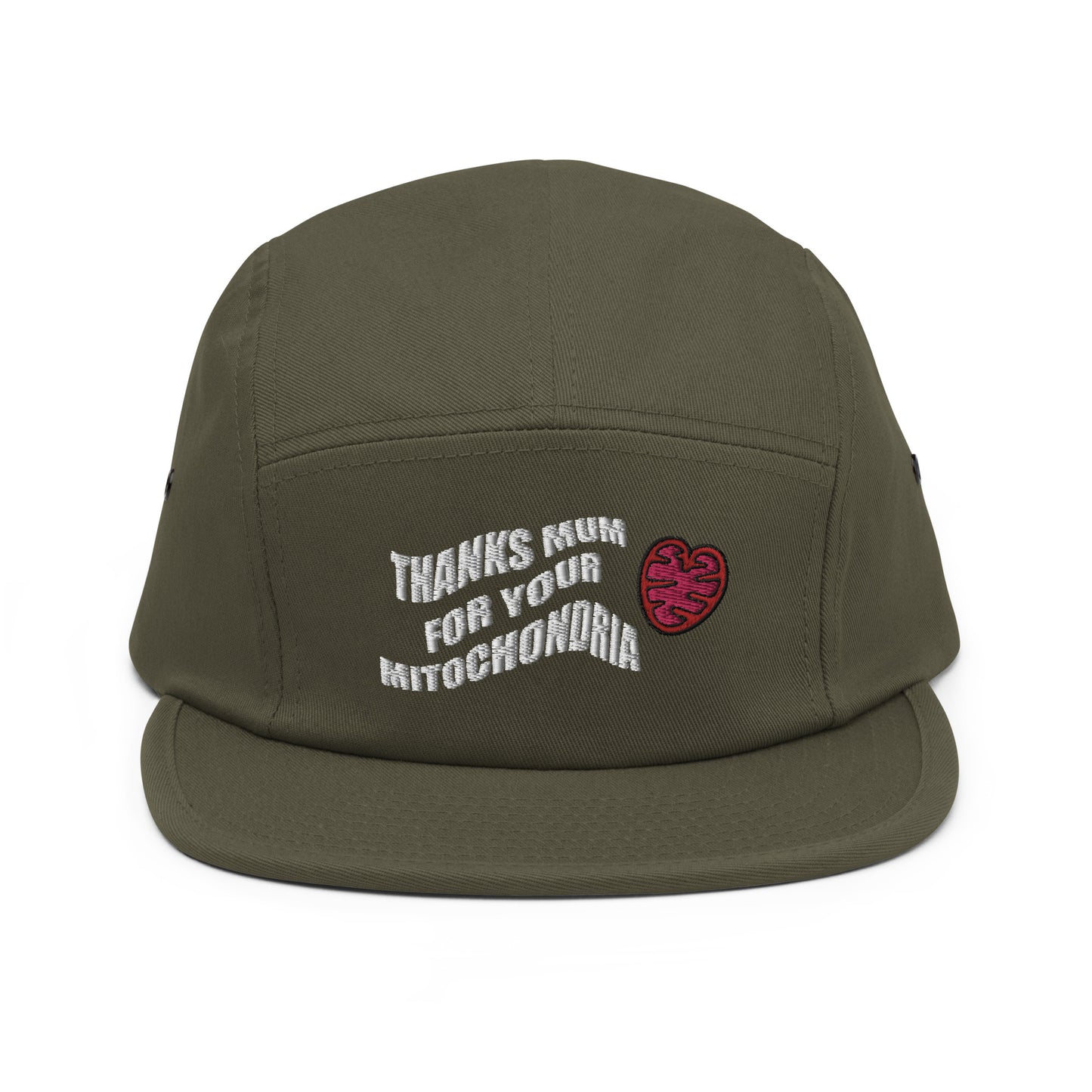 Thanks mum for your mitochondria Embroidered Five Panel Hat
