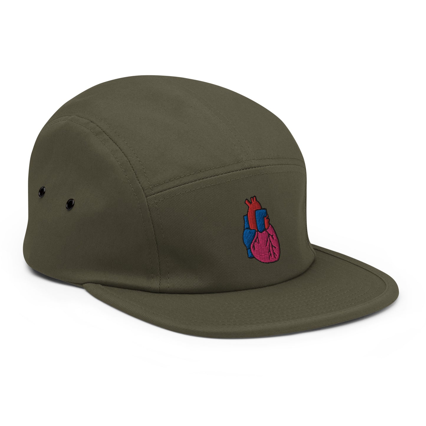 Heart Embroidered Five Panel Hat