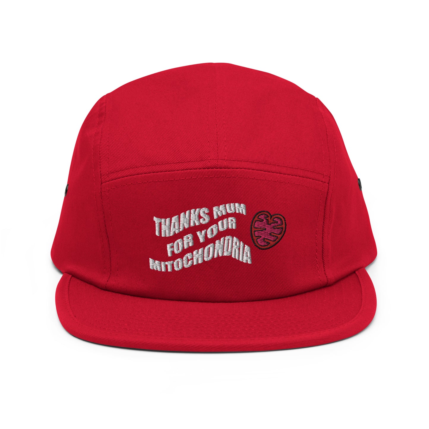 Thanks mum for your mitochondria Embroidered Five Panel Hat