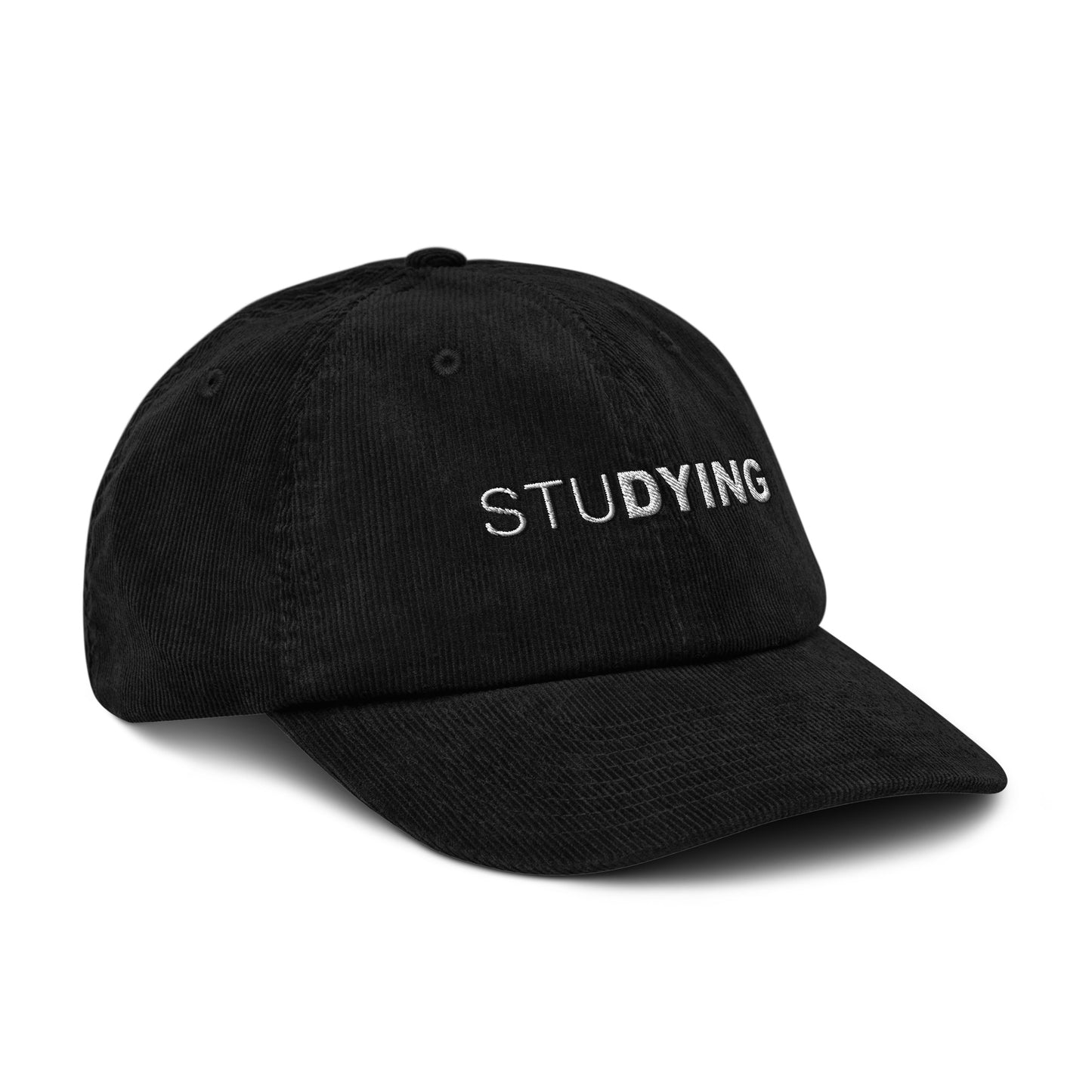 Studying Embroidered Corduroy Hat