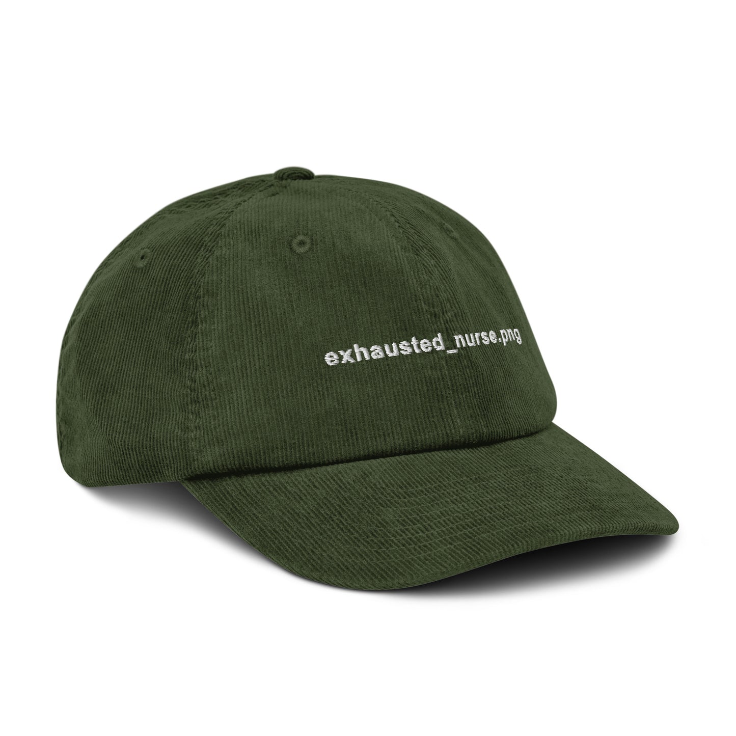 Exhausted_nurse.png Embroidered Corduroy Hat