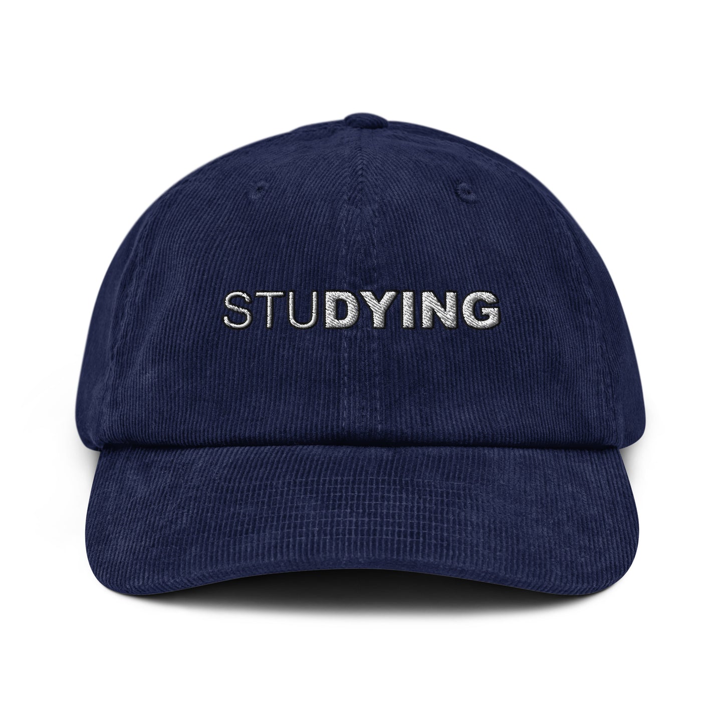 Studying Embroidered Corduroy Hat
