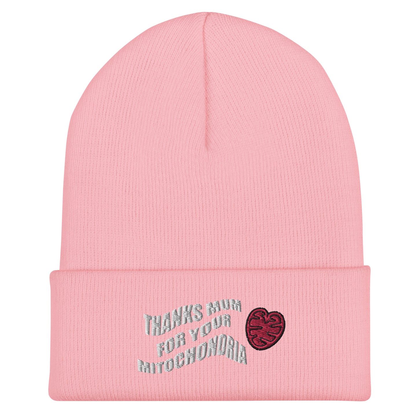 Thanks mum for your mitochondria Embroidered Beanie