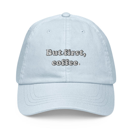 But First Coffee Embroidered Pastel Hat