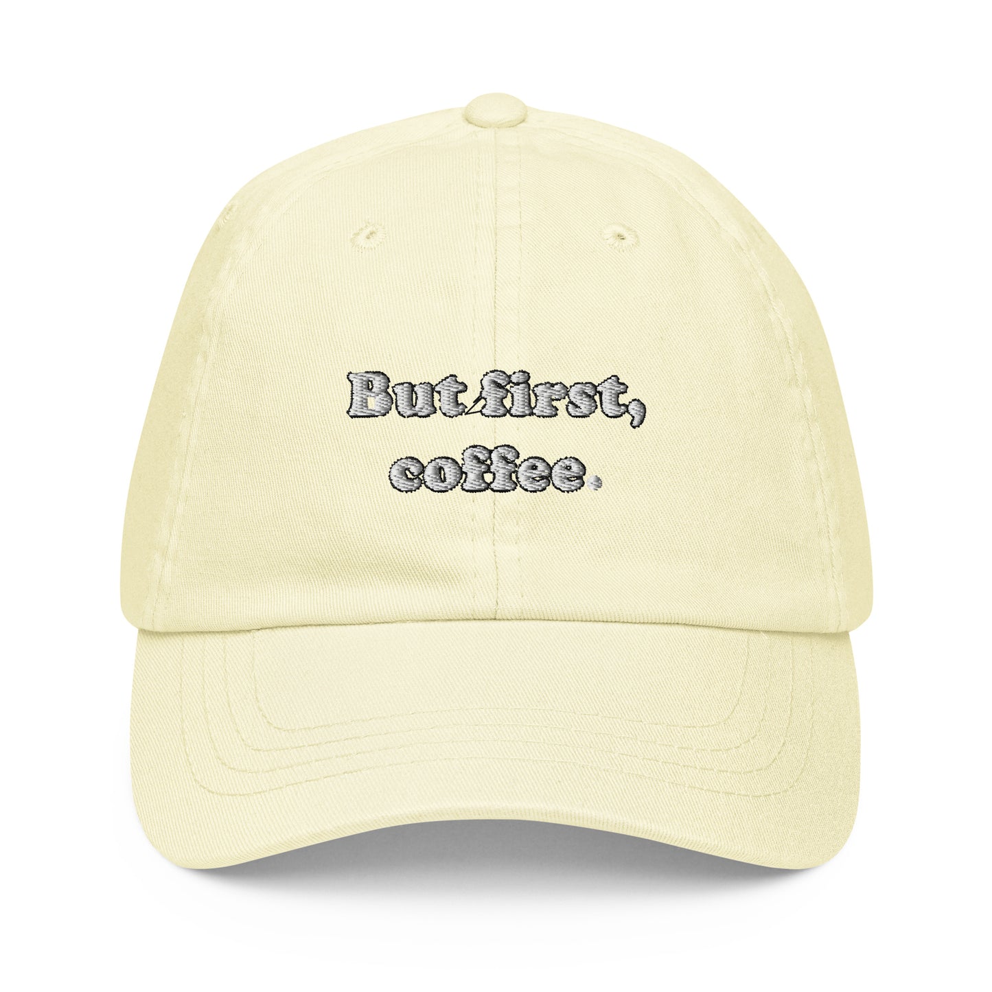 But First Coffee Embroidered Pastel Hat