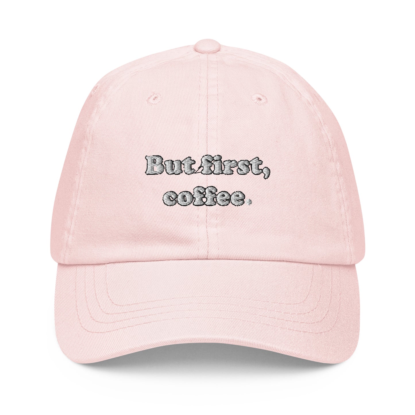 But First Coffee Embroidered Pastel Hat