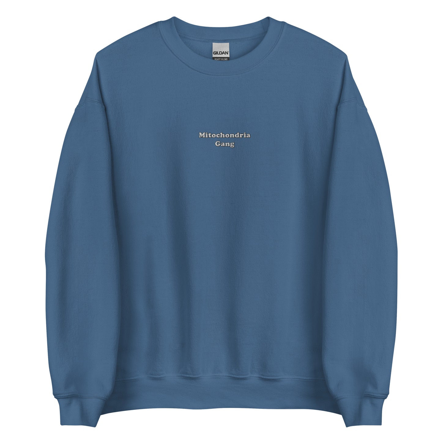 Mitochondria Gang Text Embroidered Sweatshirt