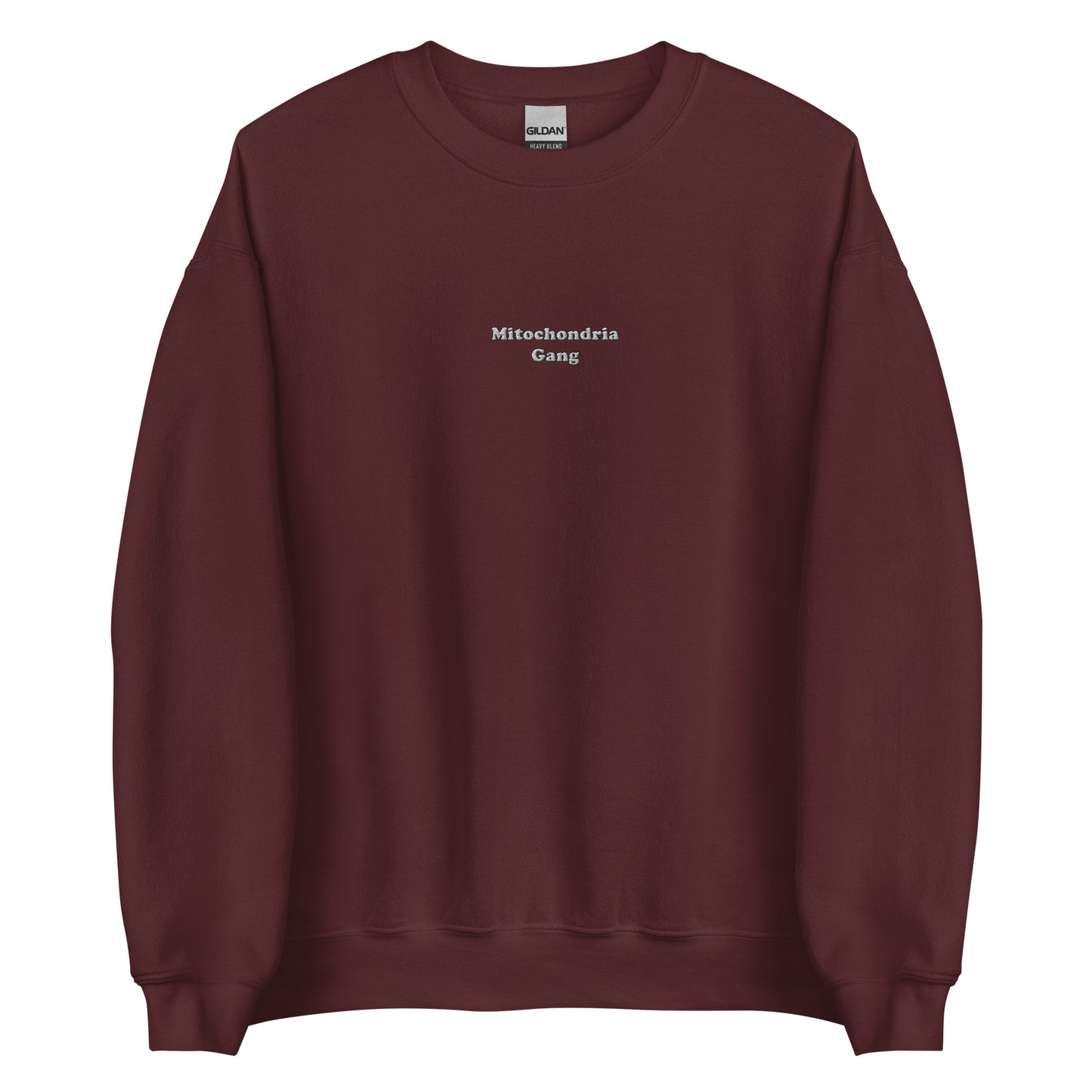 Mitochondria Gang Text Embroidered Sweatshirt