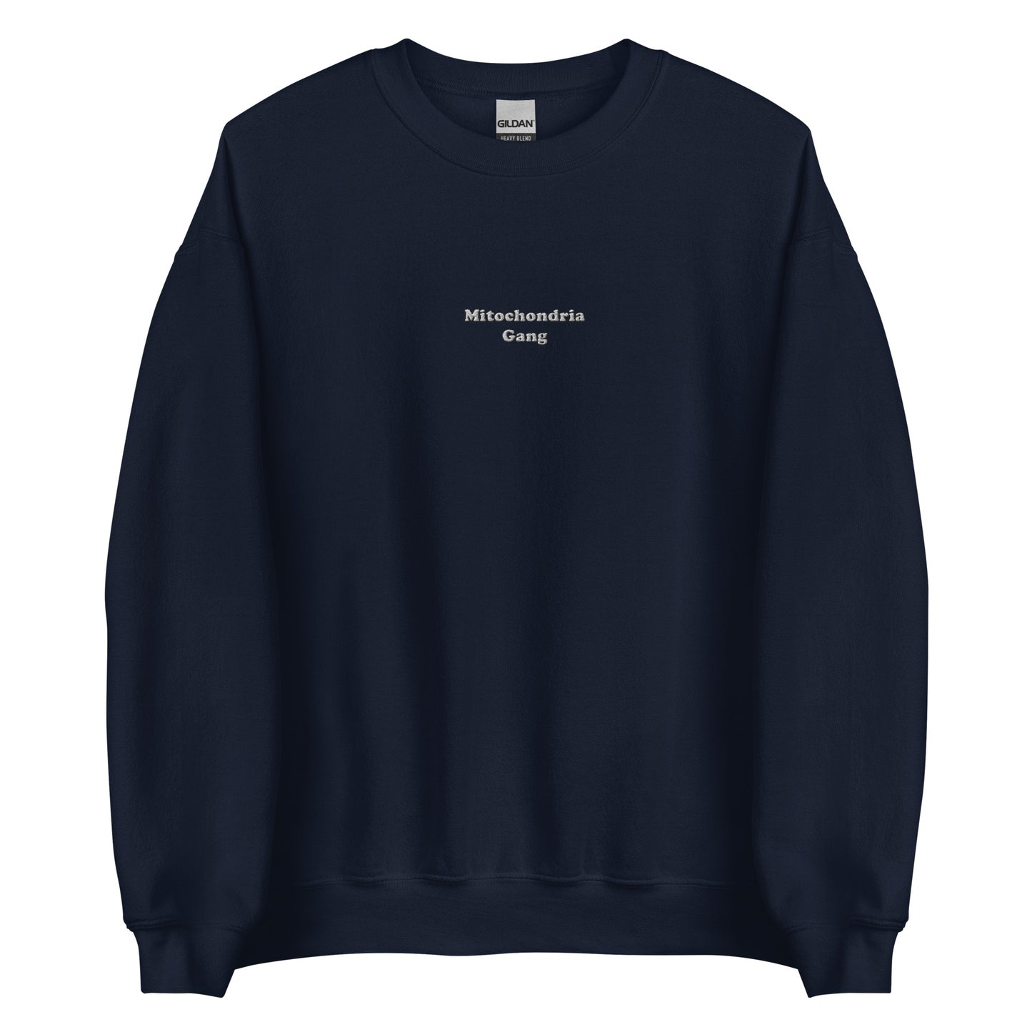 Mitochondria Gang Text Embroidered Sweatshirt