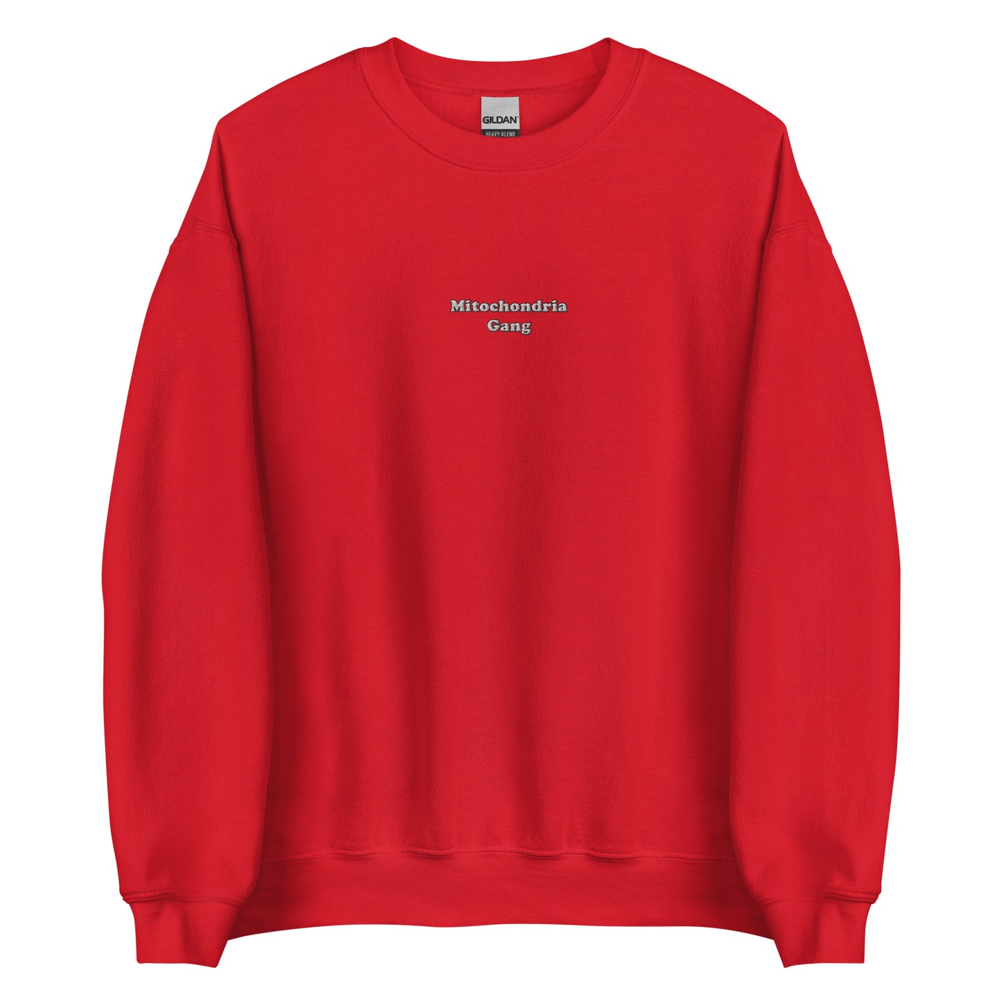 Mitochondria Gang Text Embroidered Sweatshirt