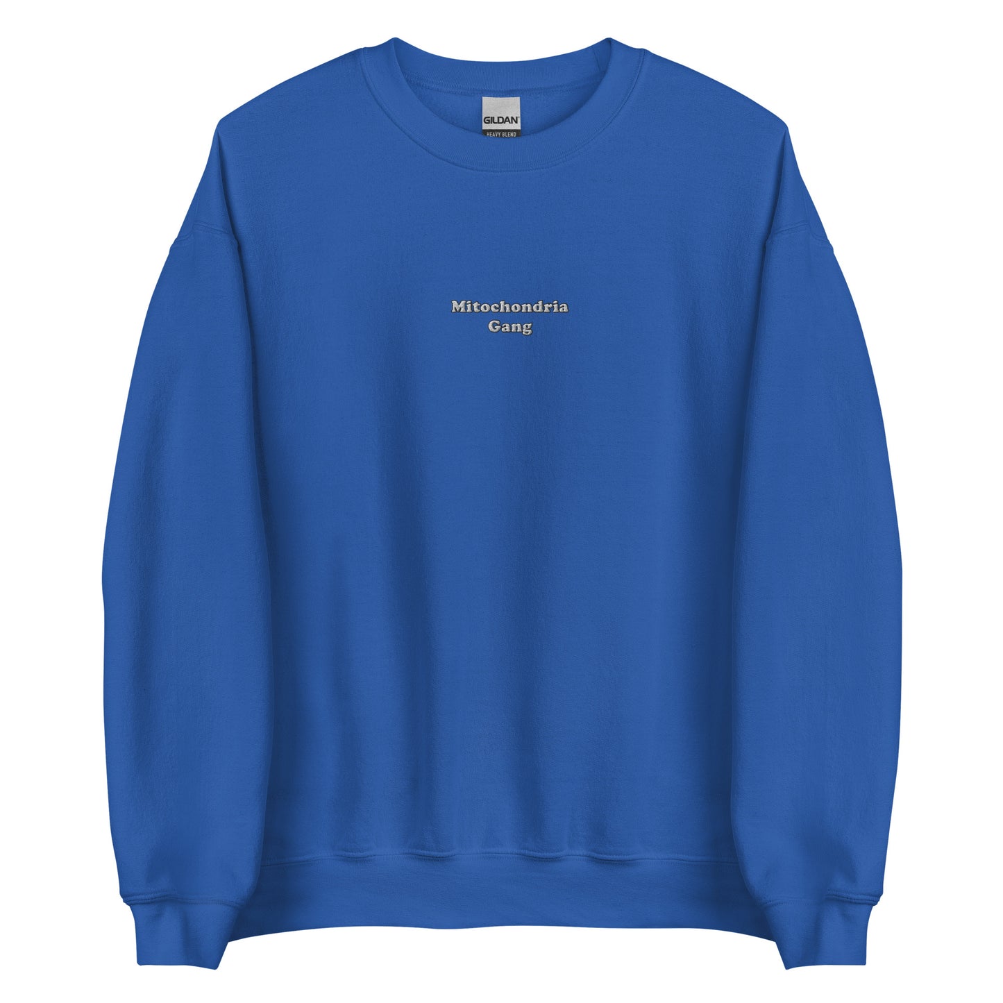 Mitochondria Gang Text Embroidered Sweatshirt