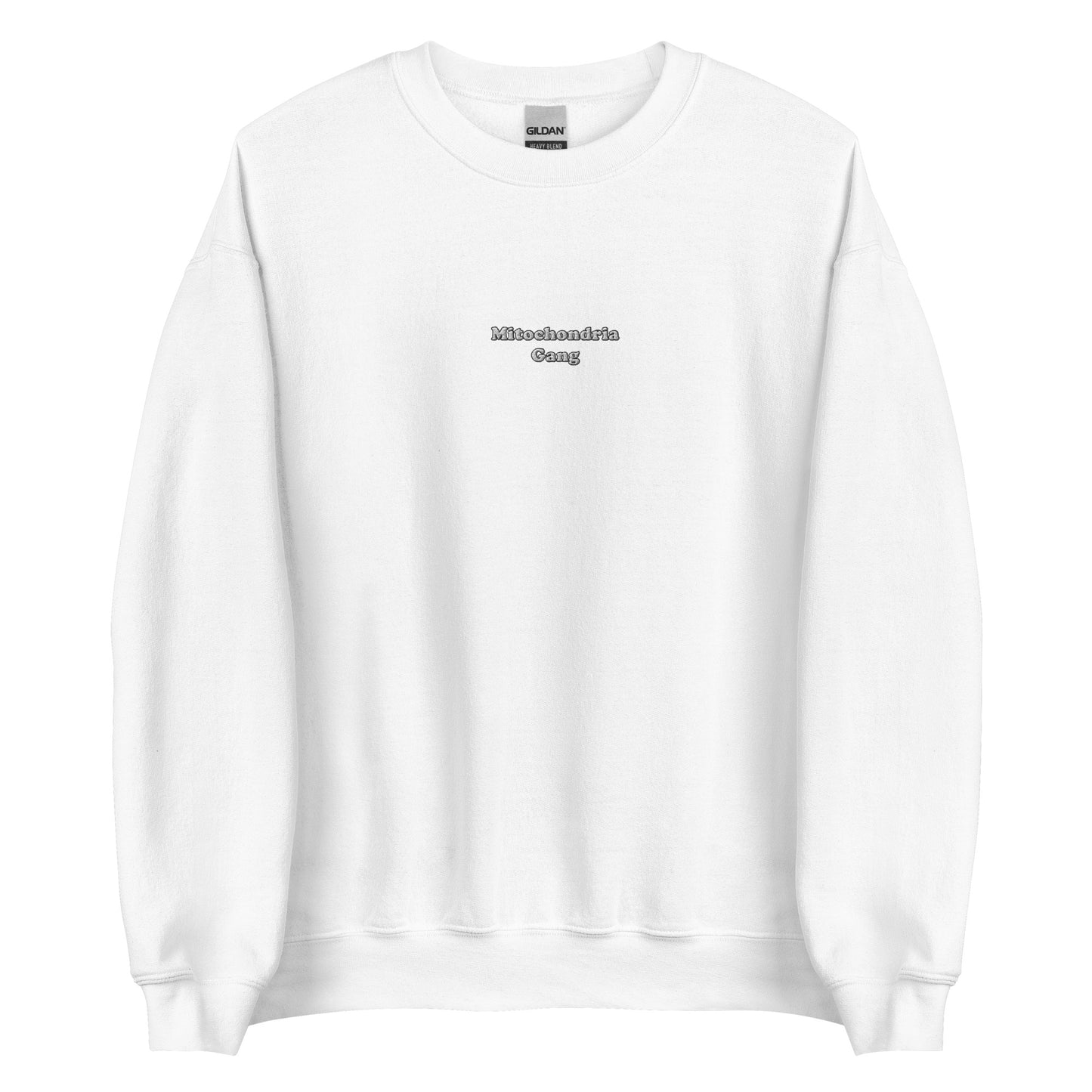 Mitochondria Gang Text Embroidered Sweatshirt
