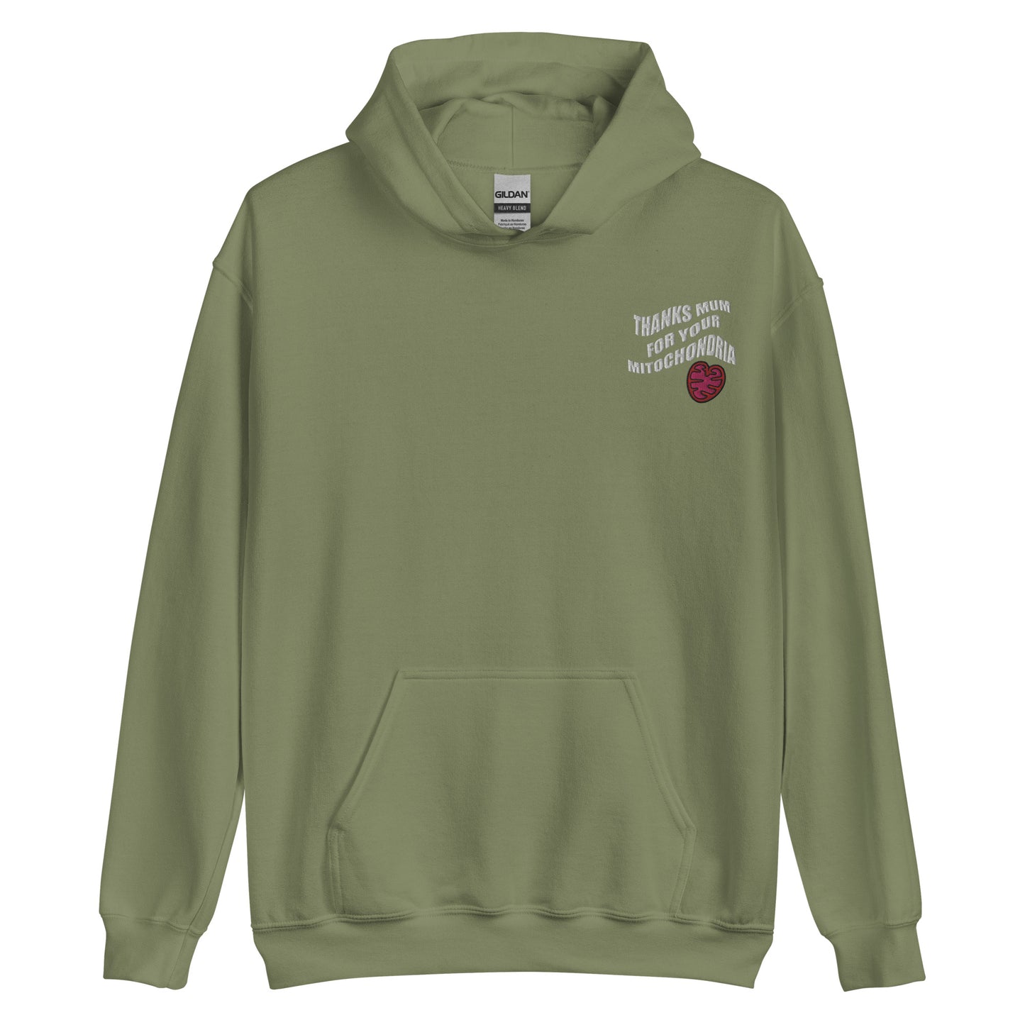 Thanks mum for your mitochondria Embroidered Hoodie