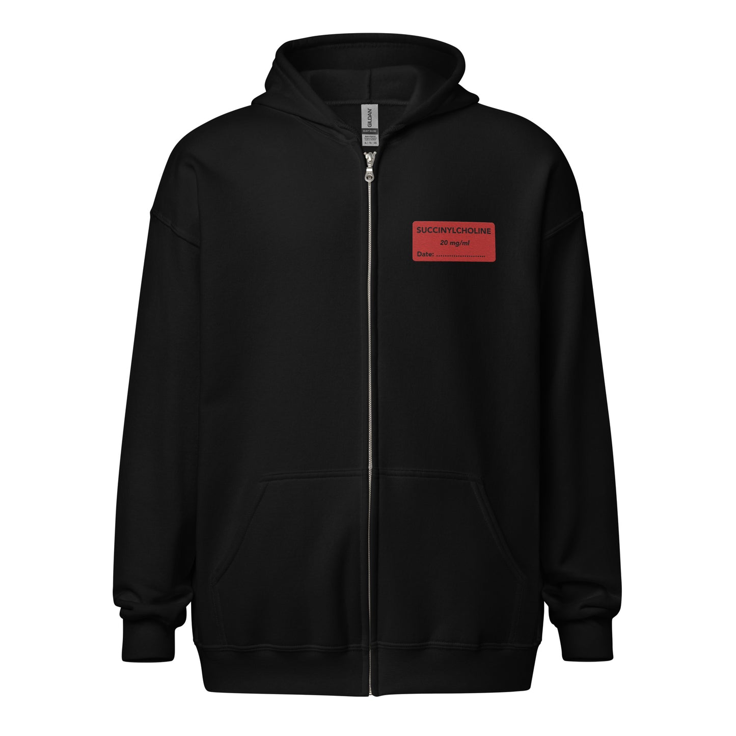 Succinylcholine Embroidered Zip-Up Hoodie