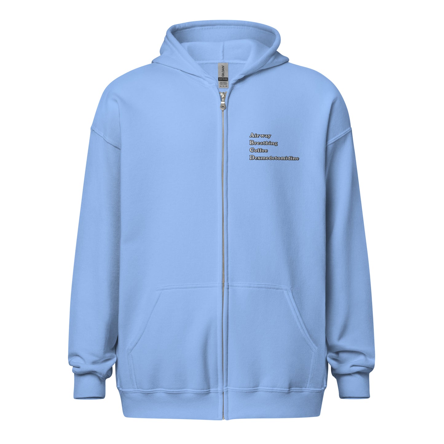 ABCD Embroidered Zip-Up Hoodie