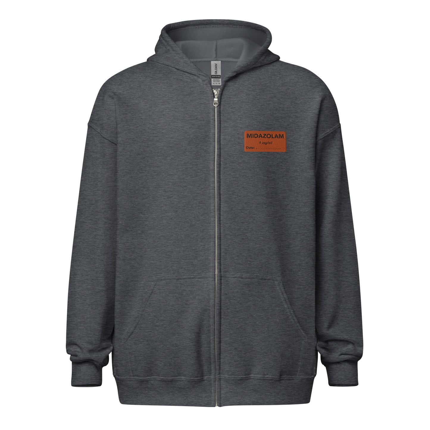 Midazolam Embroidered Zip-Up Hoodie