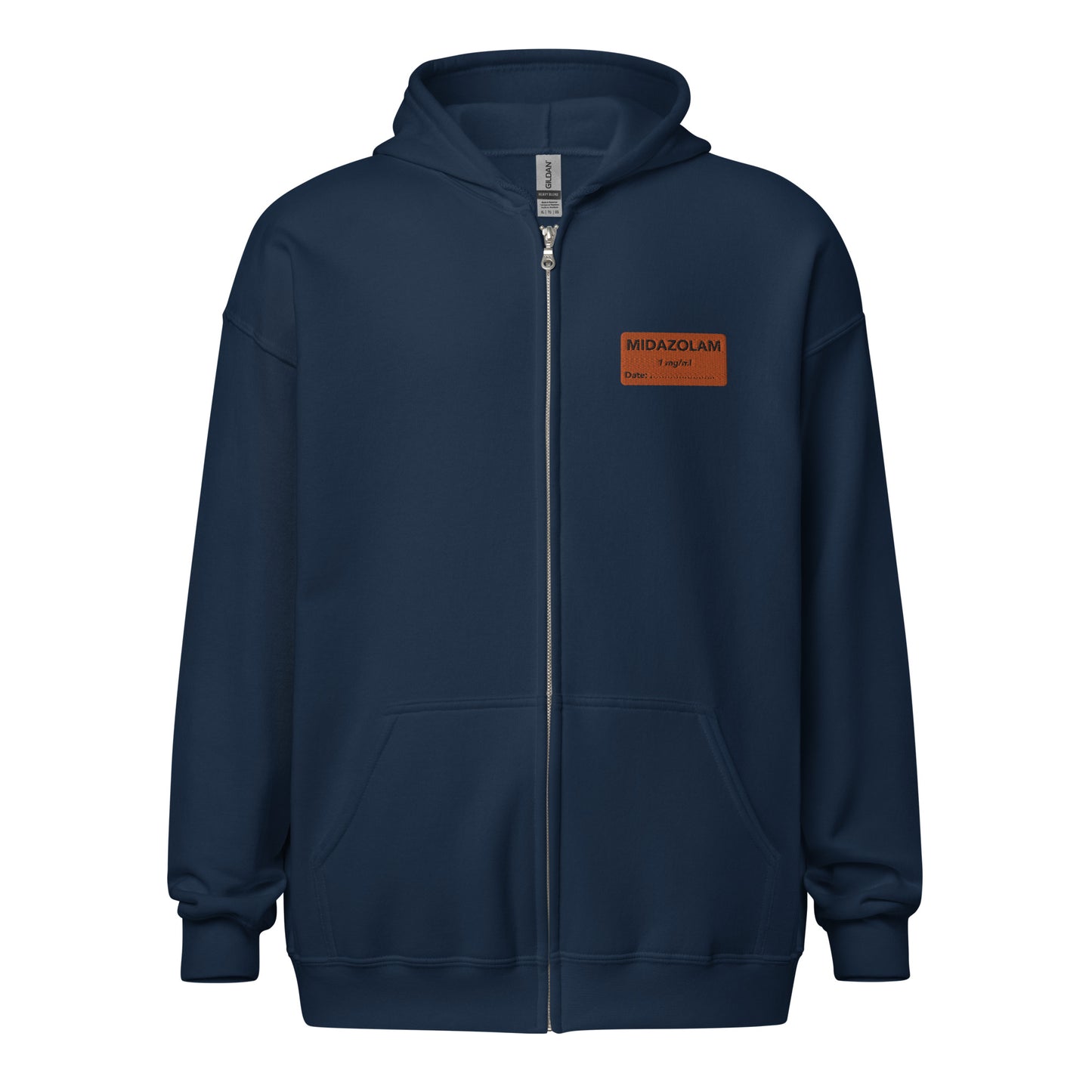 Midazolam Embroidered Zip-Up Hoodie