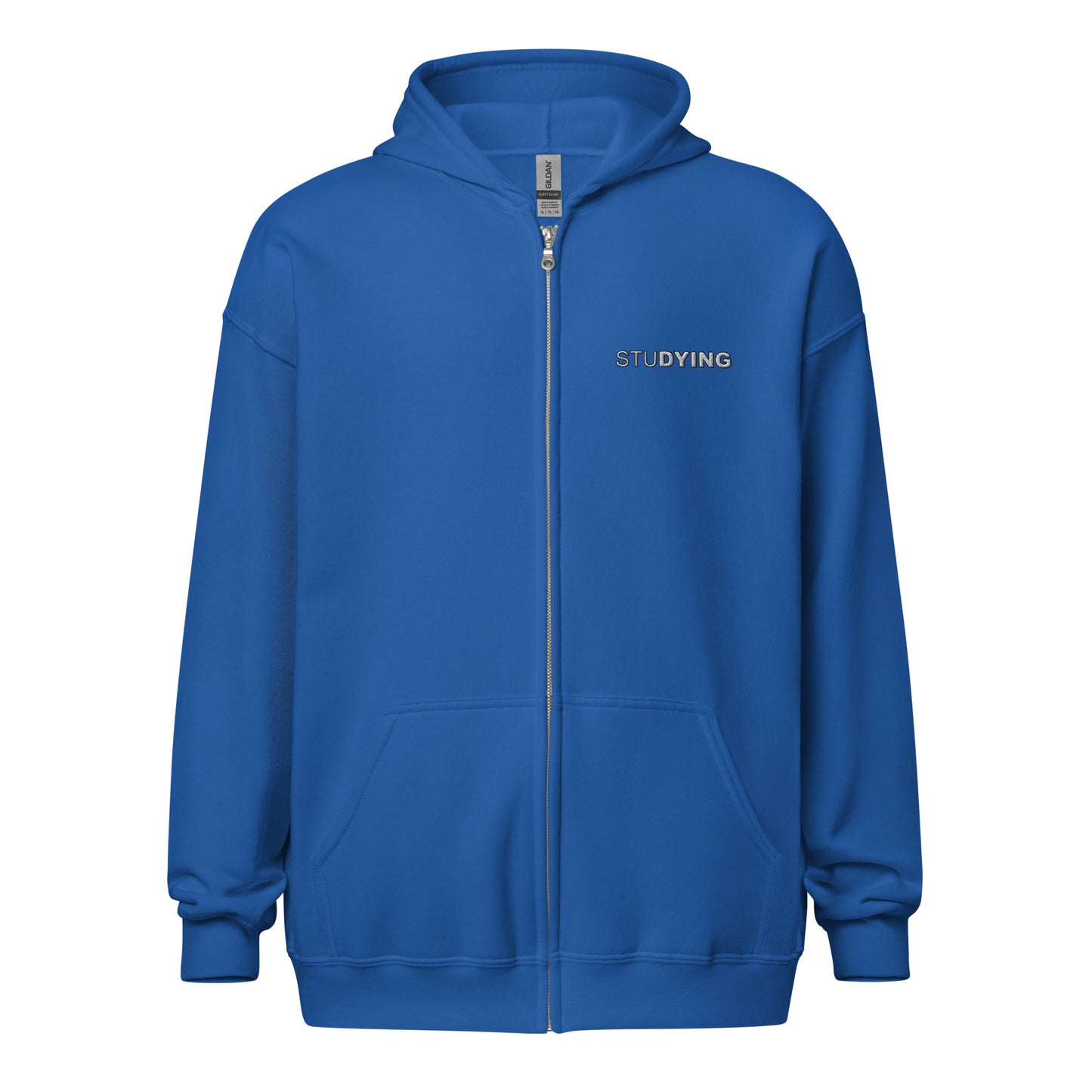 Studying Embroidered Zip-Up Hoodie