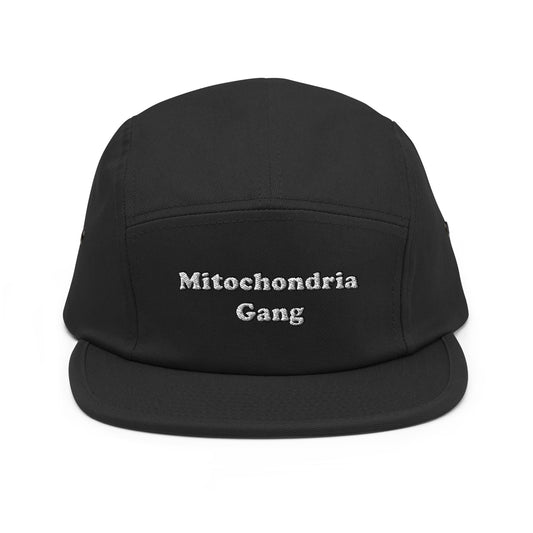 Mitochondria Gang Text Embroidered Five Panel Hat