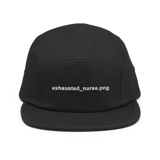 Exhausted_nurse.png Embroidered Five Panel Hat