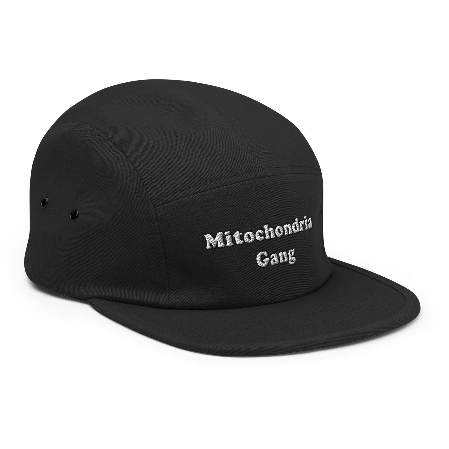 Mitochondria Gang Text Embroidered Five Panel Hat