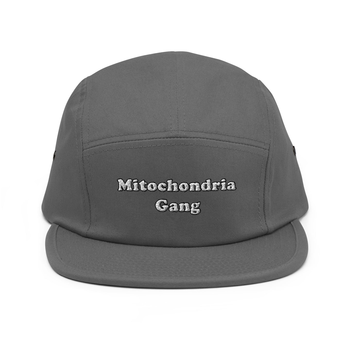 Mitochondria Gang Text Embroidered Five Panel Hat