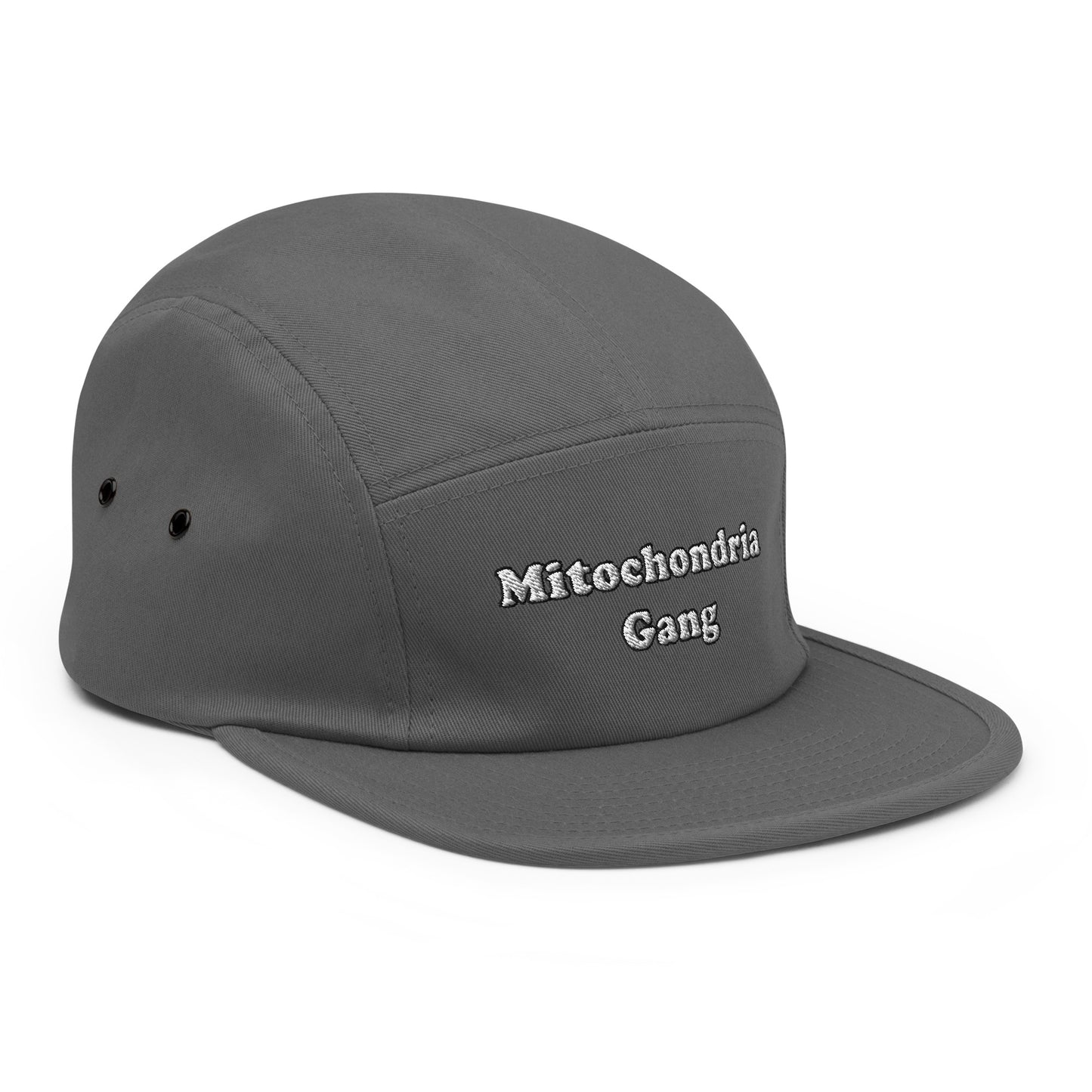 Mitochondria Gang Text Embroidered Five Panel Hat