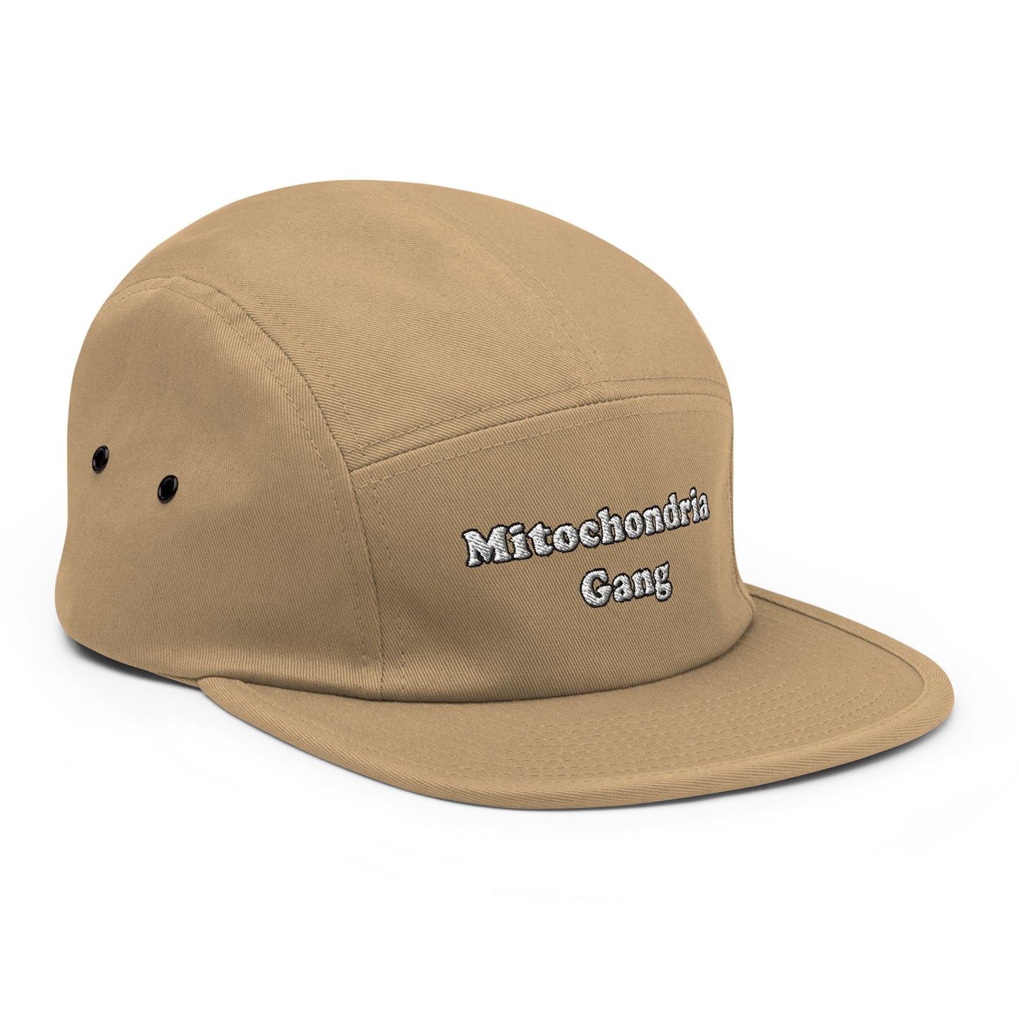 Mitochondria Gang Text Embroidered Five Panel Hat