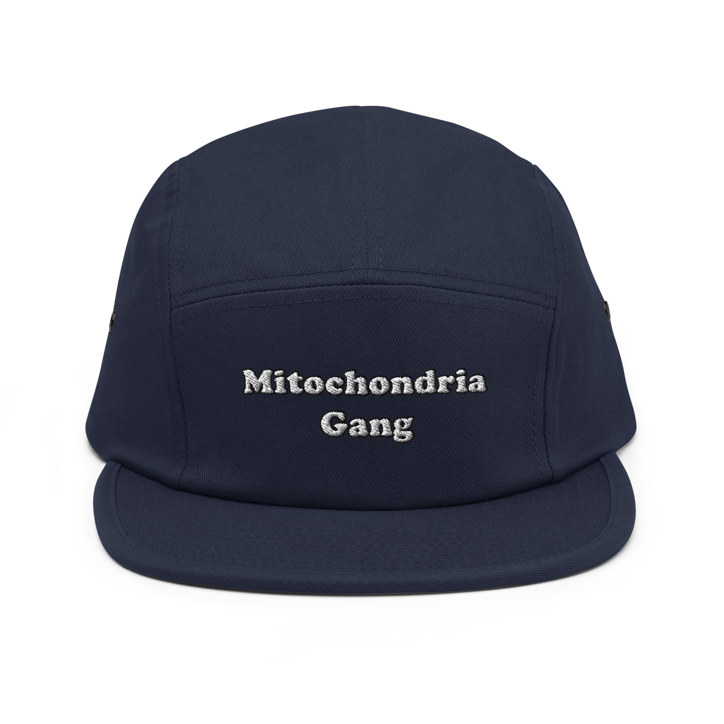 Mitochondria Gang Text Embroidered Five Panel Hat