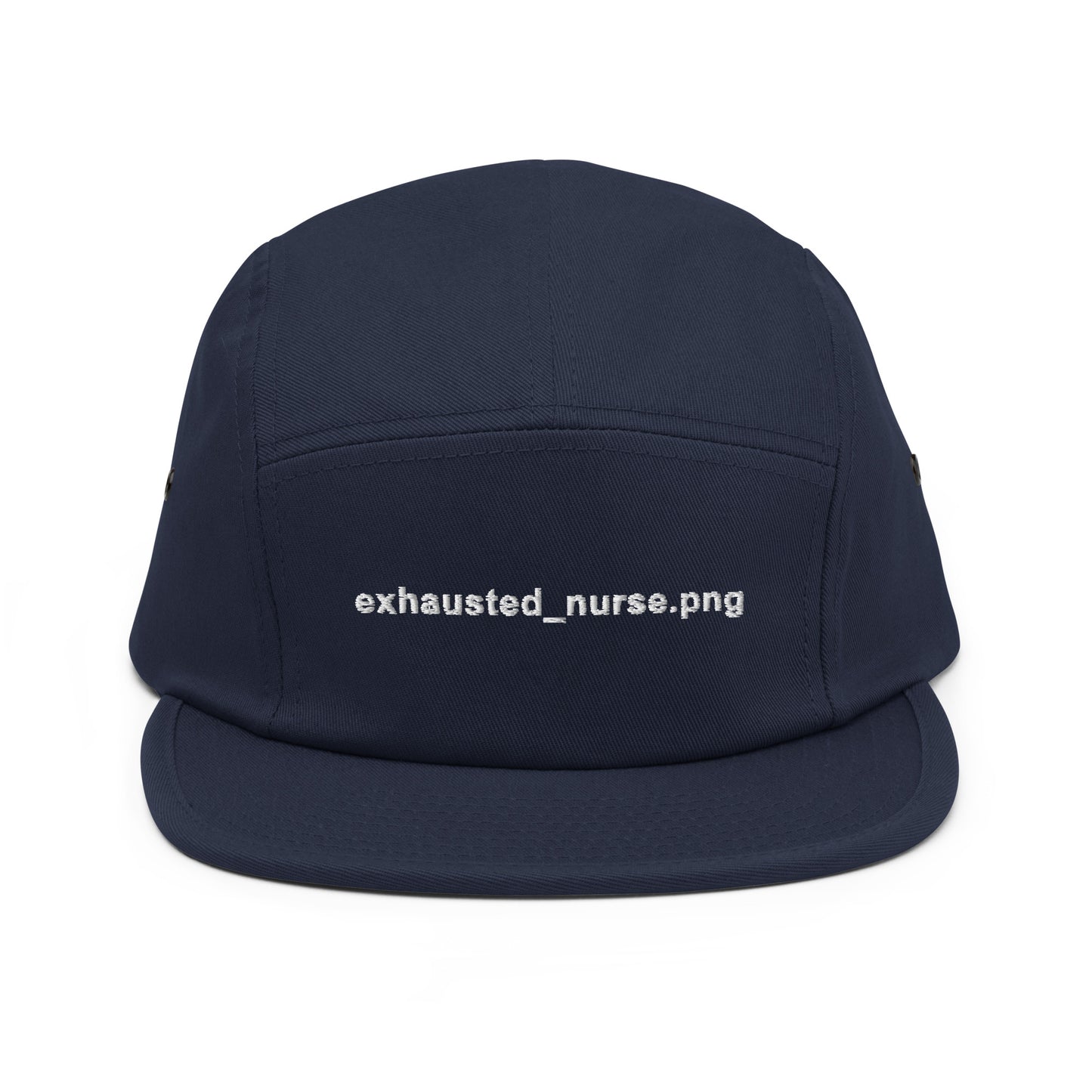 Exhausted_nurse.png Embroidered Five Panel Hat