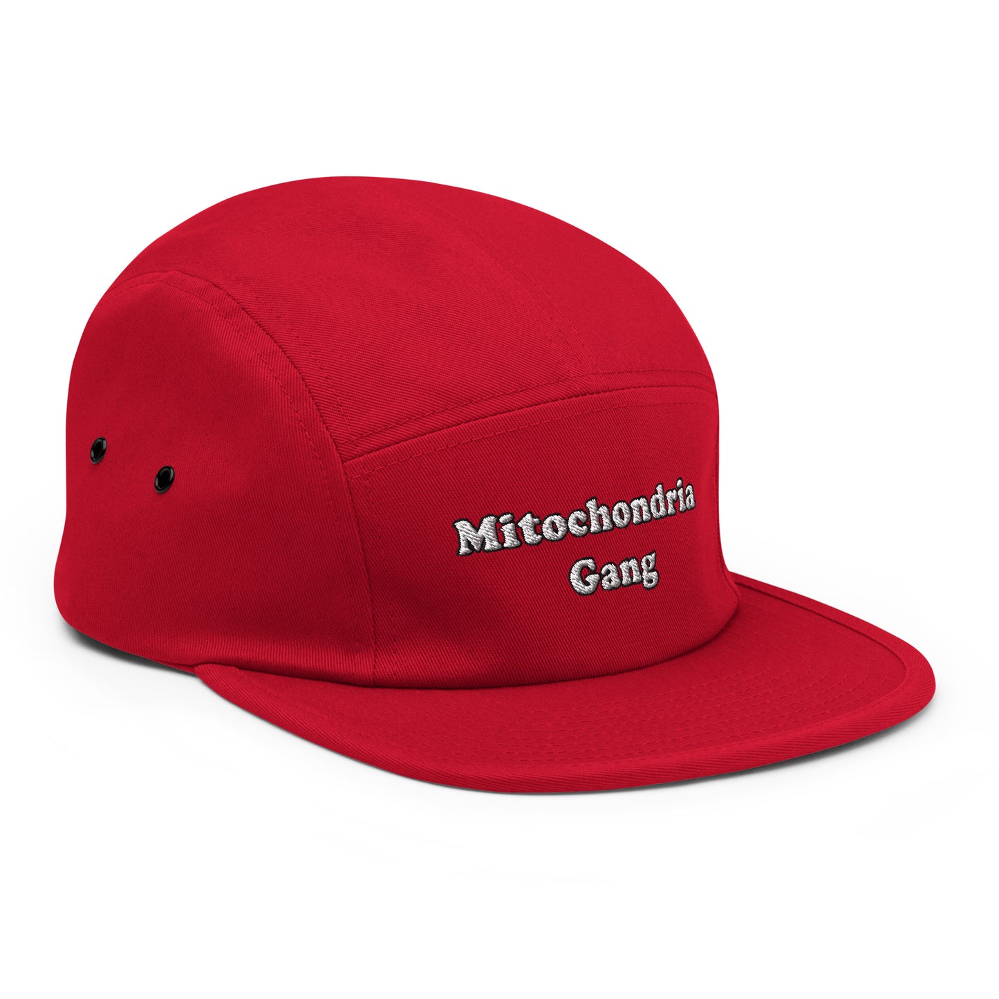 Mitochondria Gang Text Embroidered Five Panel Hat