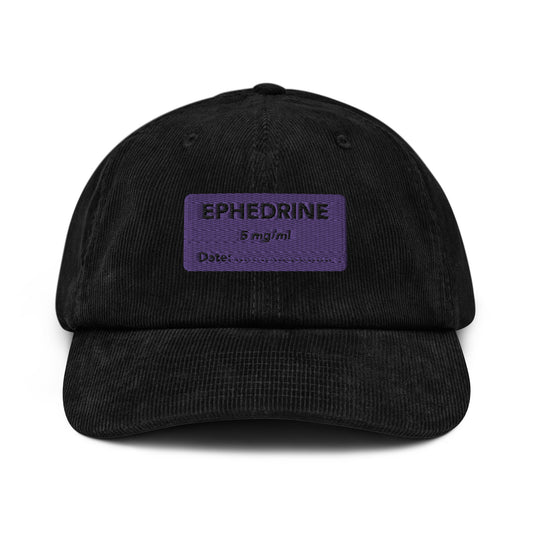 Ephedrine Embroidered Corduroy Hat