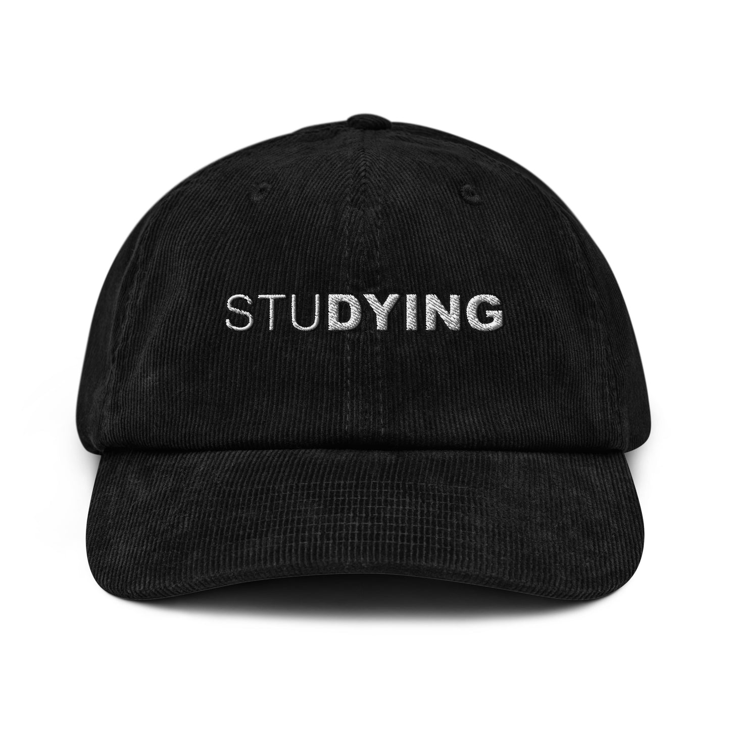 Studying Embroidered Corduroy Hat