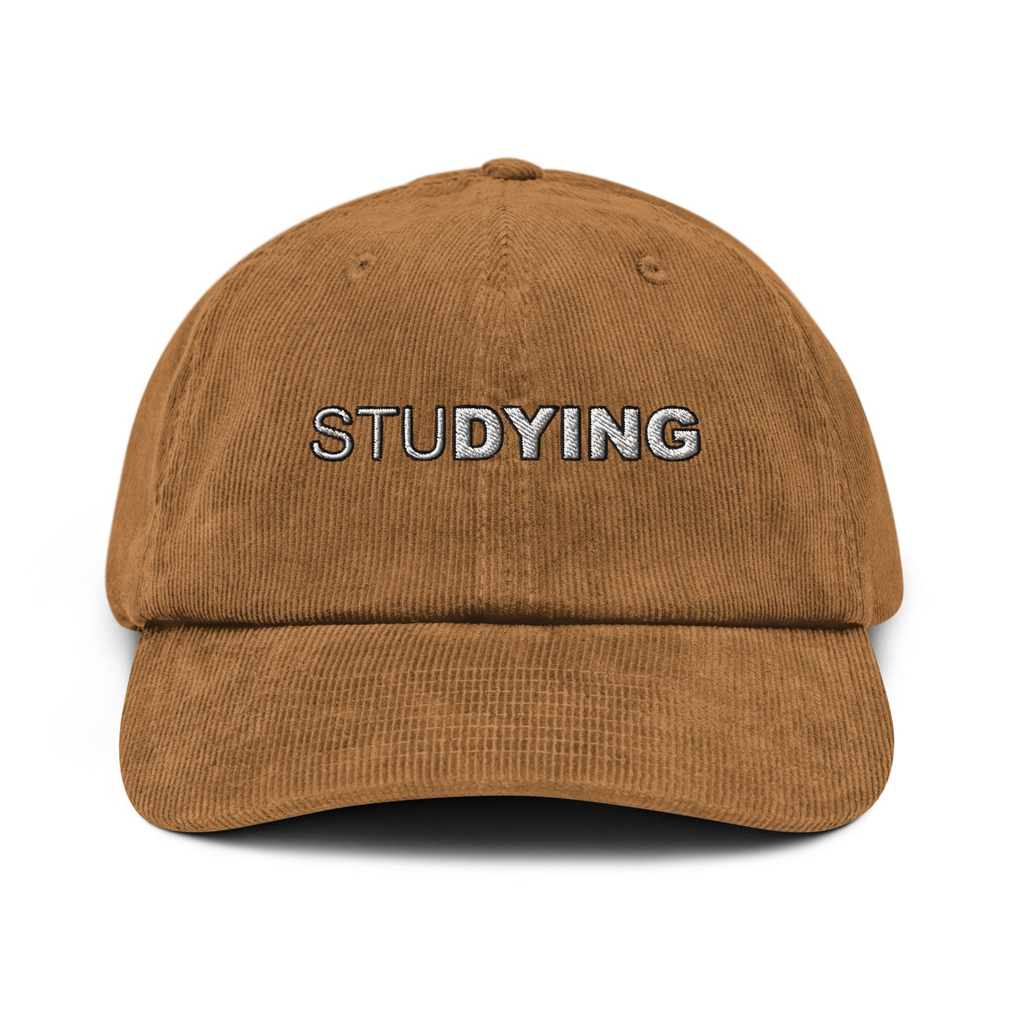 Studying Embroidered Corduroy Hat