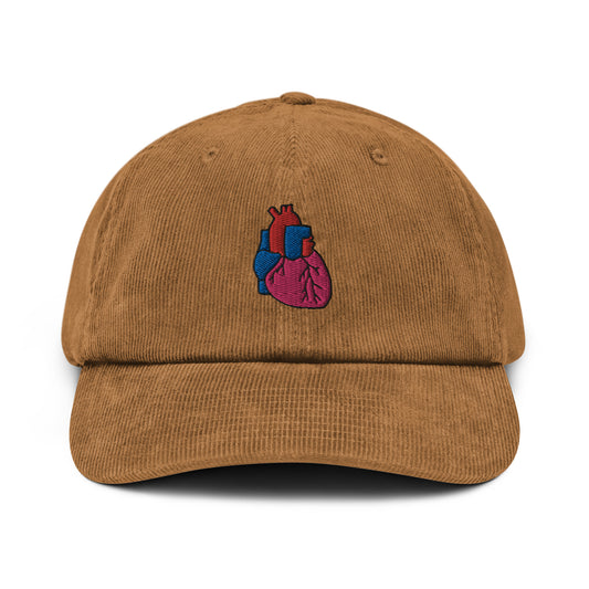 Heart Embroidered Corduroy Hat