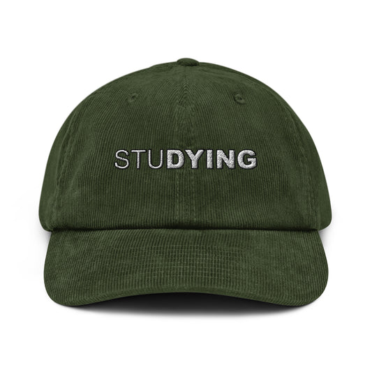 Studying Embroidered Corduroy Hat