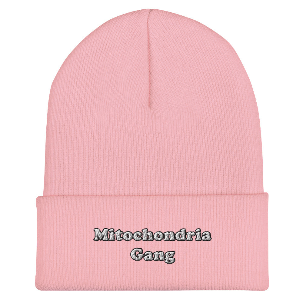 Mitochondria Gang Text Embroidered Beanie