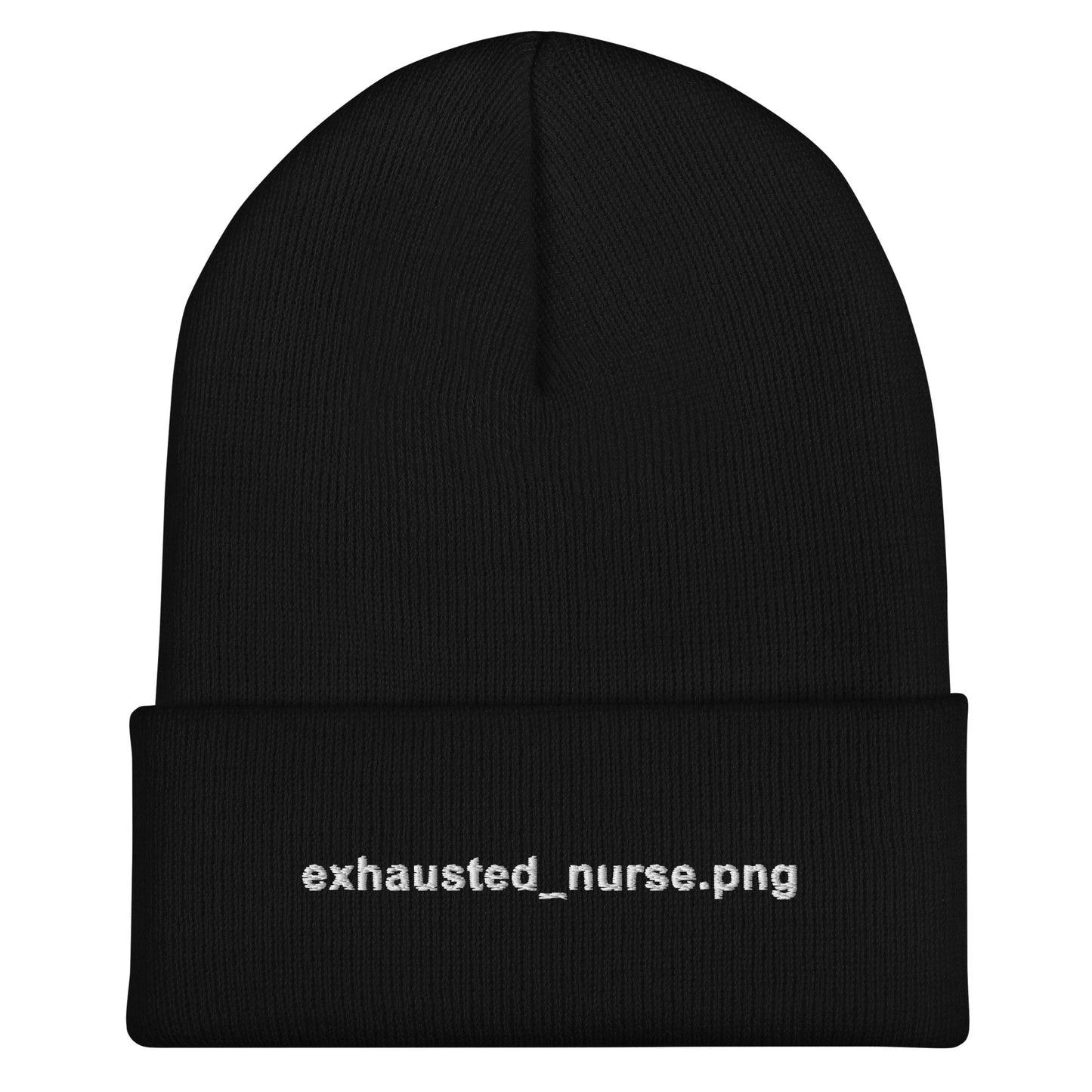 Exhausted_nurse.png Embroidered Beanie