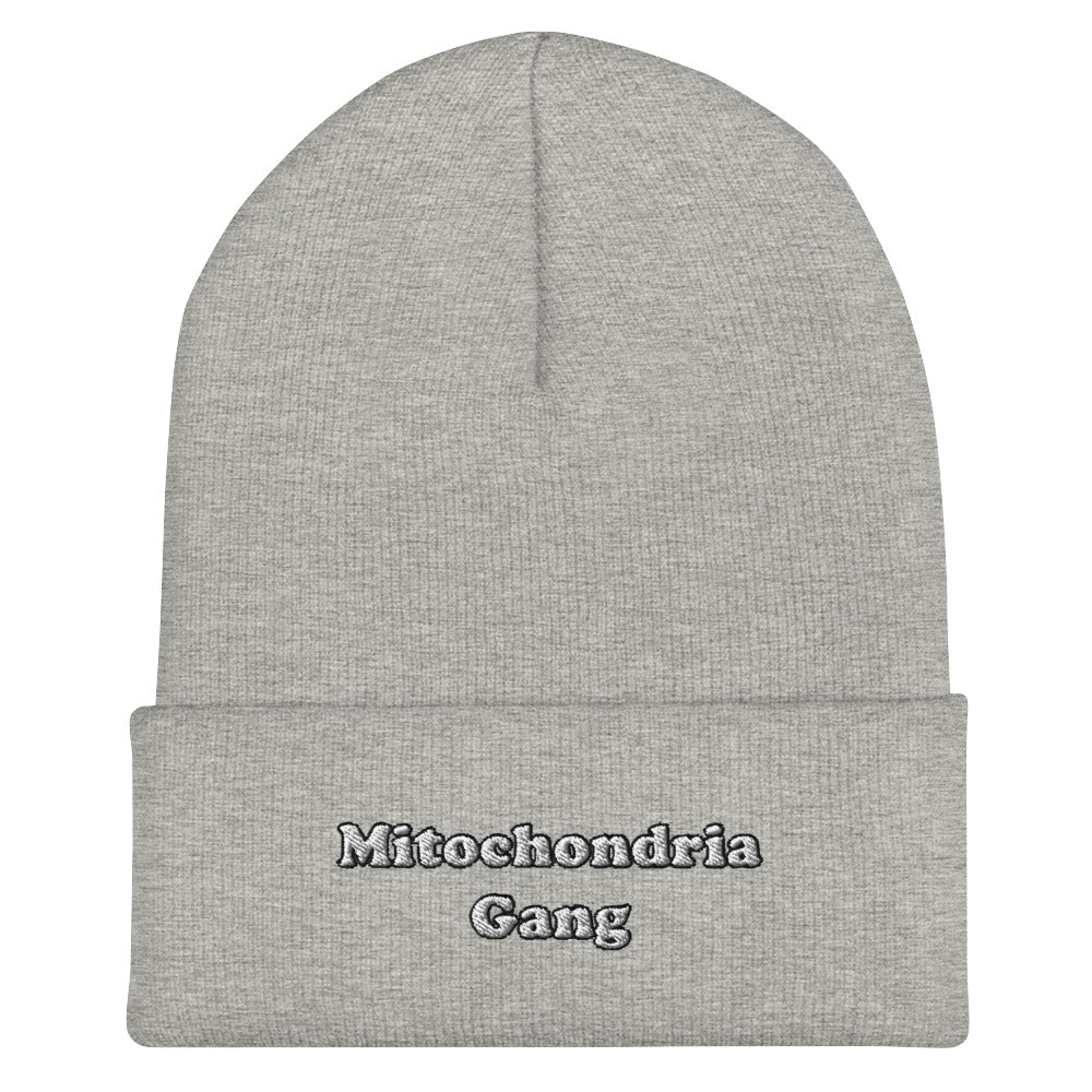 Mitochondria Gang Text Embroidered Beanie