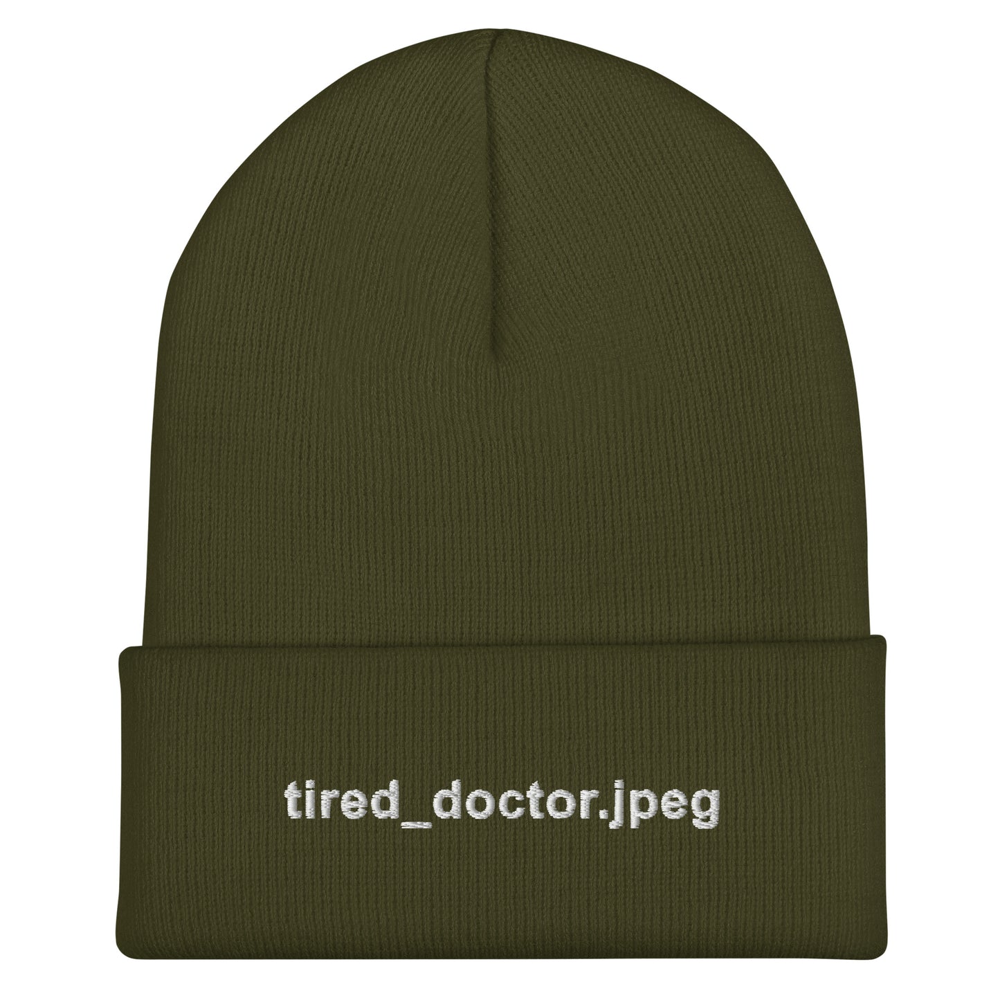 Tired_doctor.jpeg Embroidered Beanie