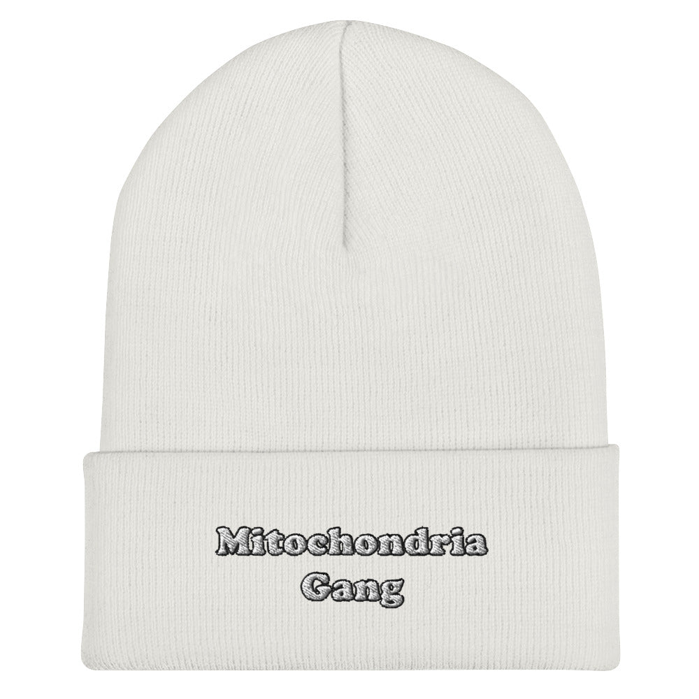 Mitochondria Gang Text Embroidered Beanie