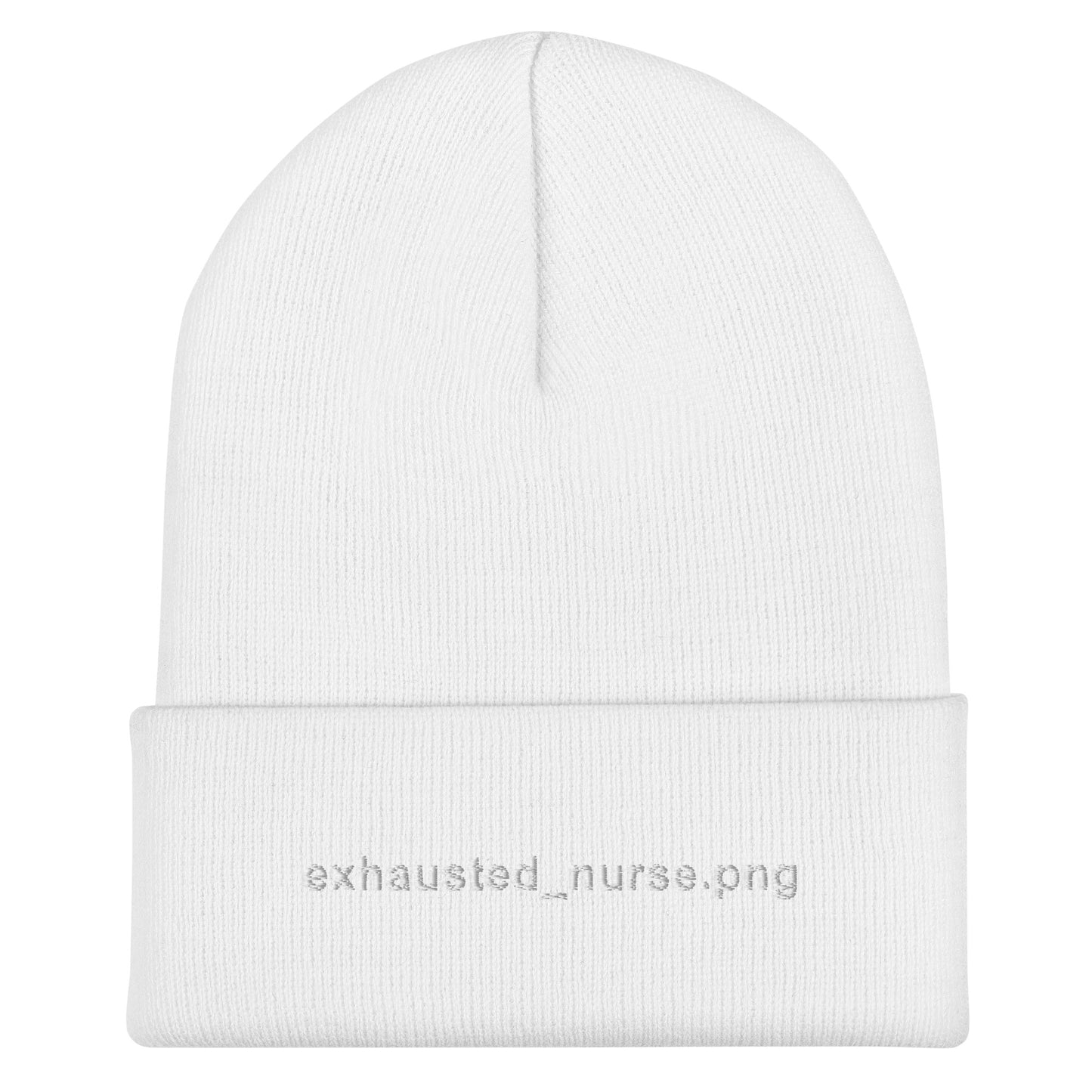 Exhausted_nurse.png Embroidered Beanie