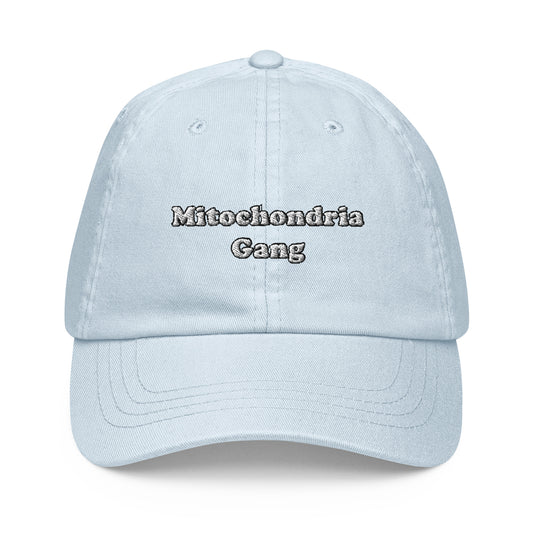 Mitochondria Gang Text  Embroidered Pastel Hat