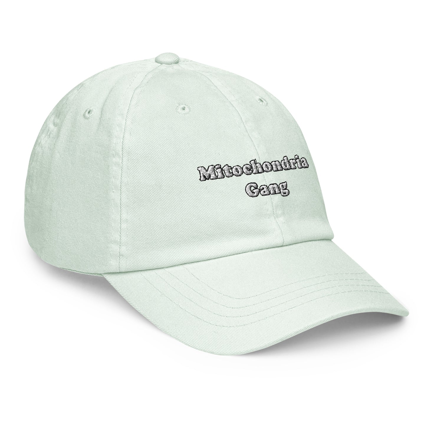 Mitochondria Gang Text  Embroidered Pastel Hat