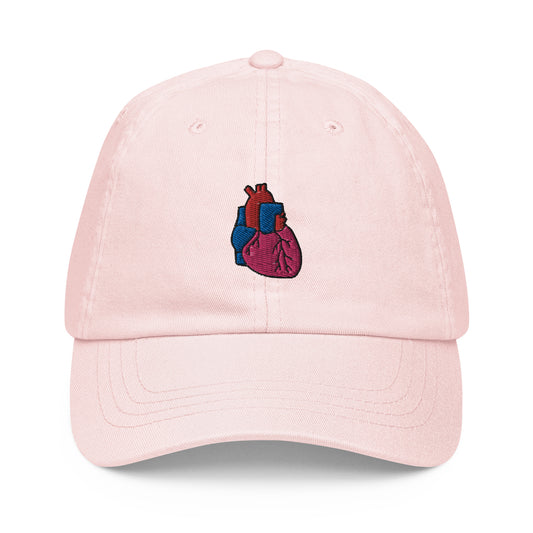 Heart Embroidered Pastel Hat