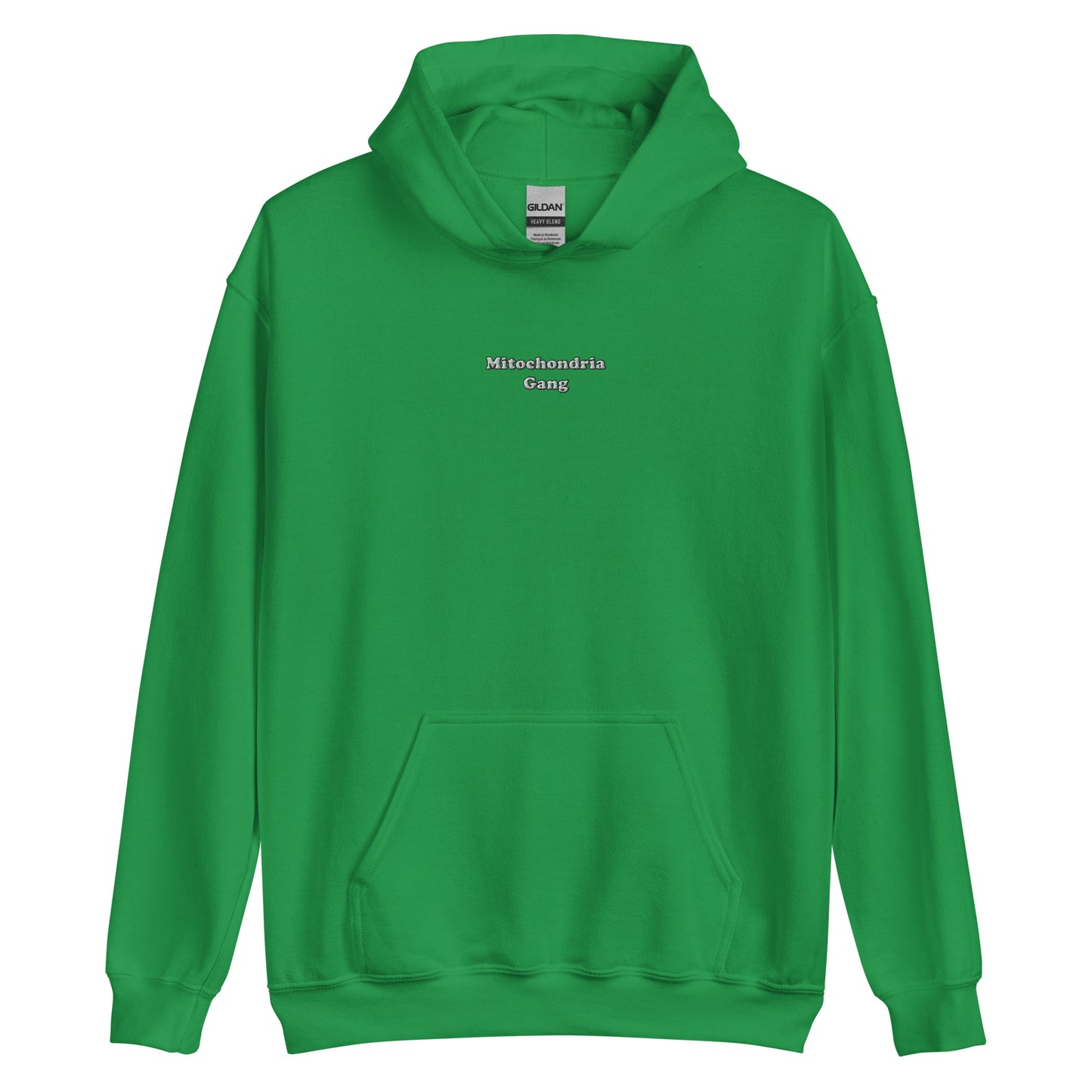 Mitochondria Gang Text Embroidered Hoodie