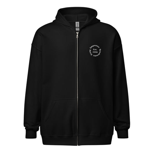 Impostor Syndrome Embroidered Zip-Up Hoodie