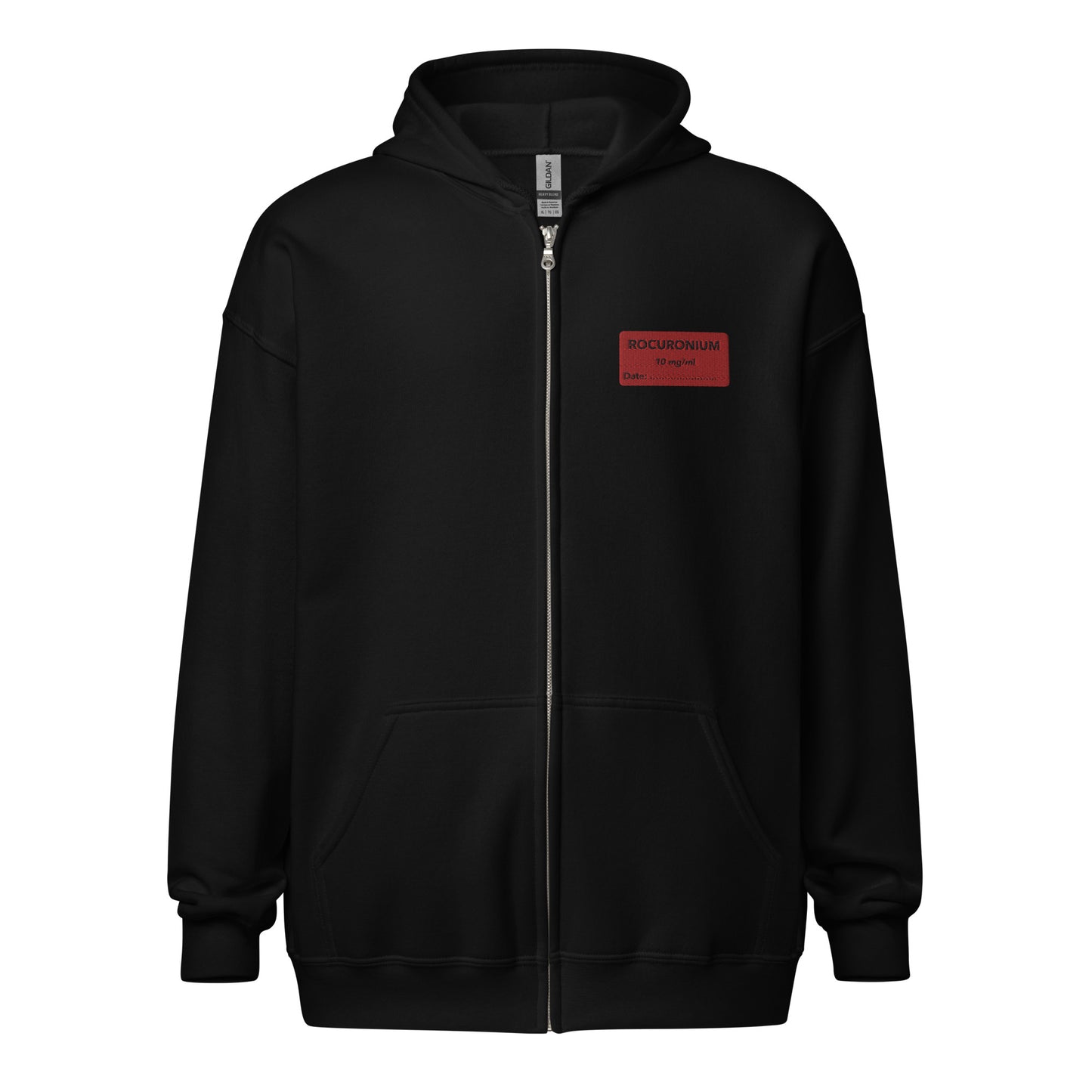 Rocuronium Embroidered Zip-Up Hoodie