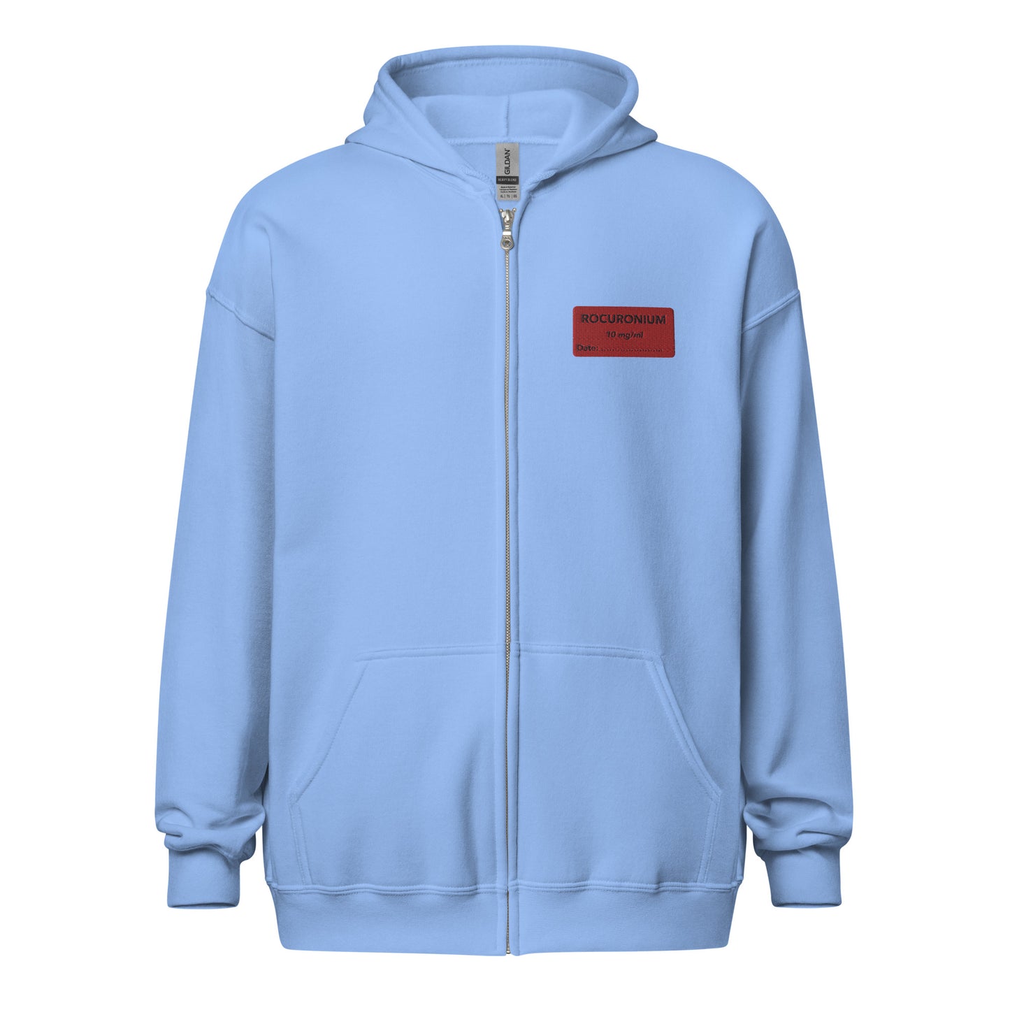 Rocuronium Embroidered Zip-Up Hoodie